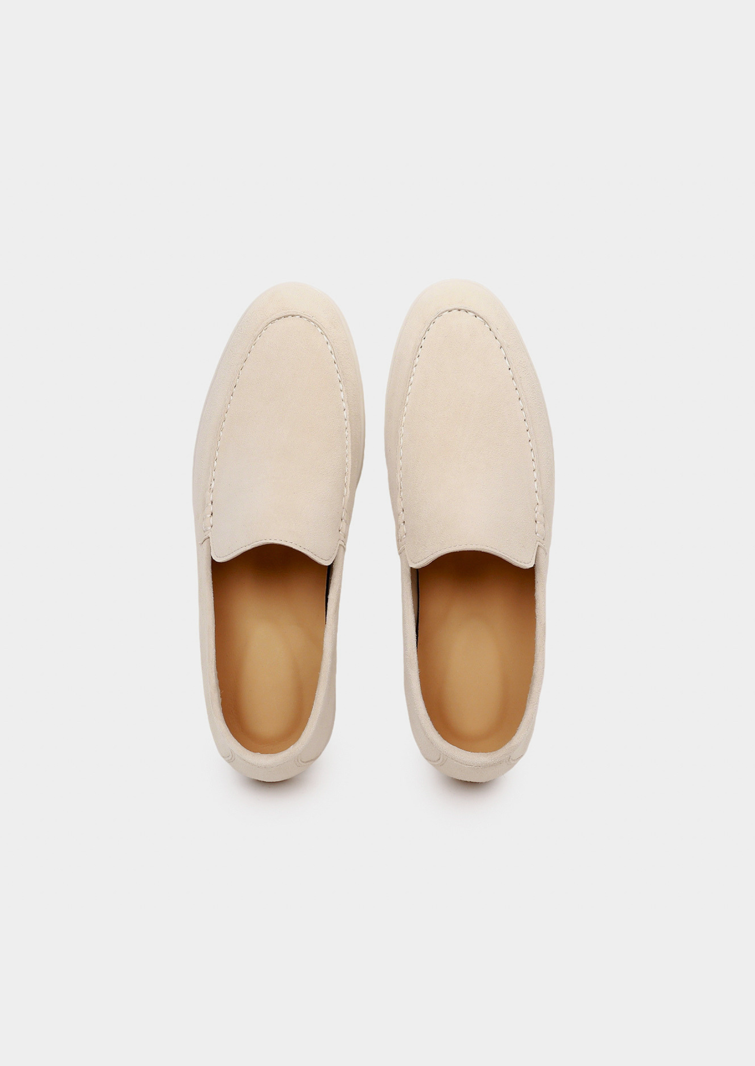 Herren Loafer Elfenbein - Wildleder Slipper für Männer