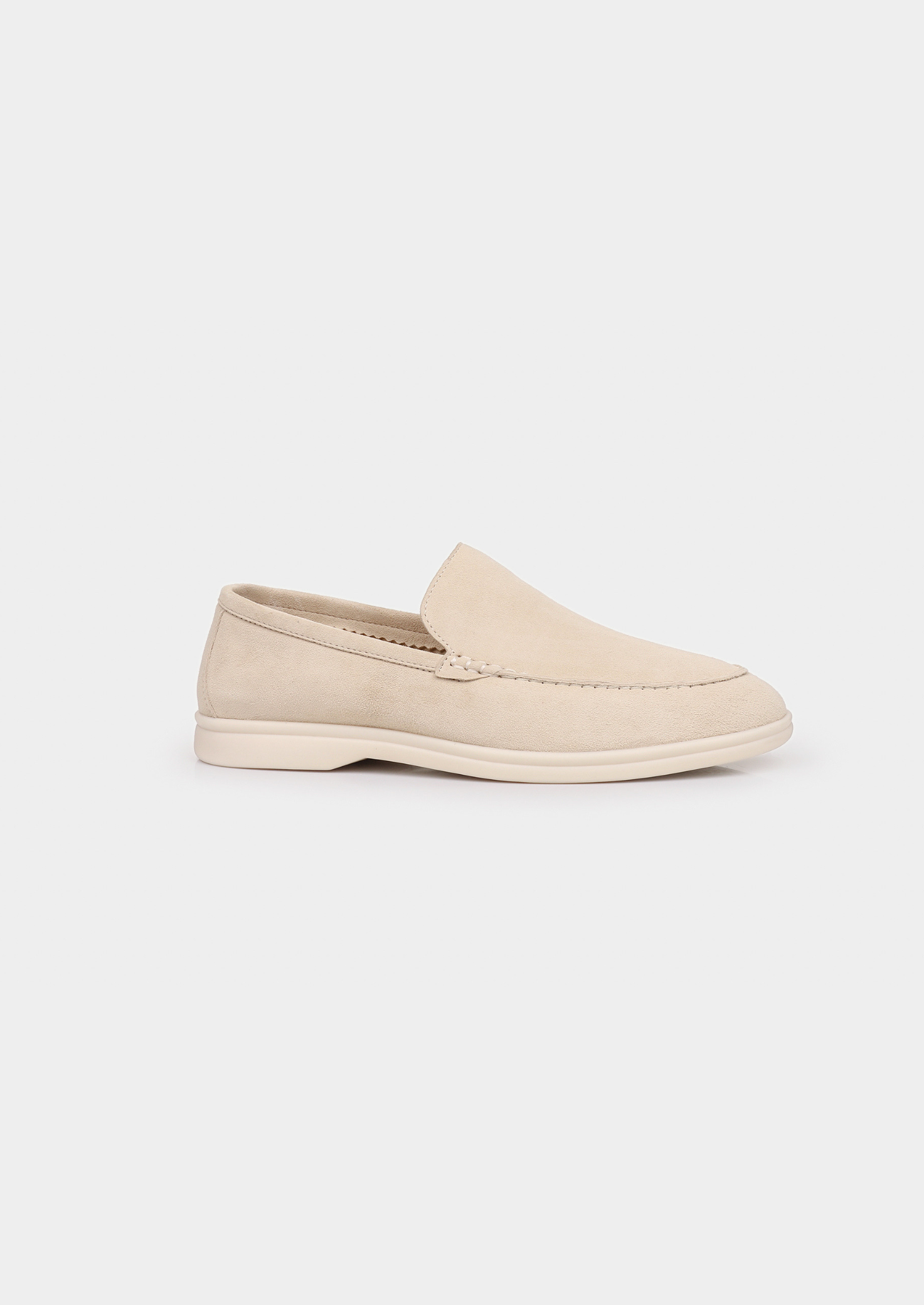 Herren Loafer Elfenbein - Wildleder Slipper für Männer