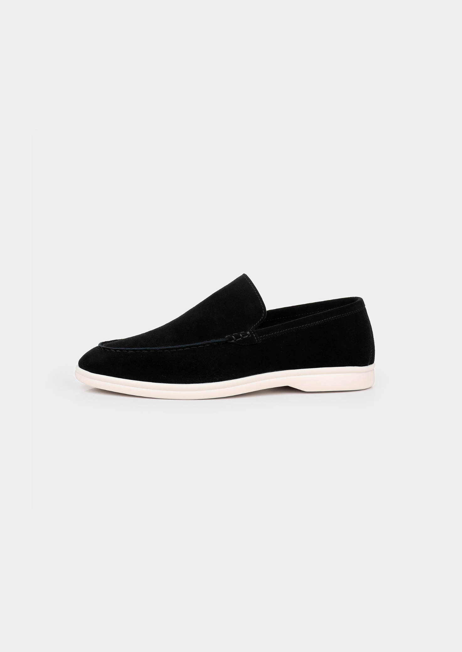 Herren Loafer Schwarz - Wildleder Slipper mit Gummisohle