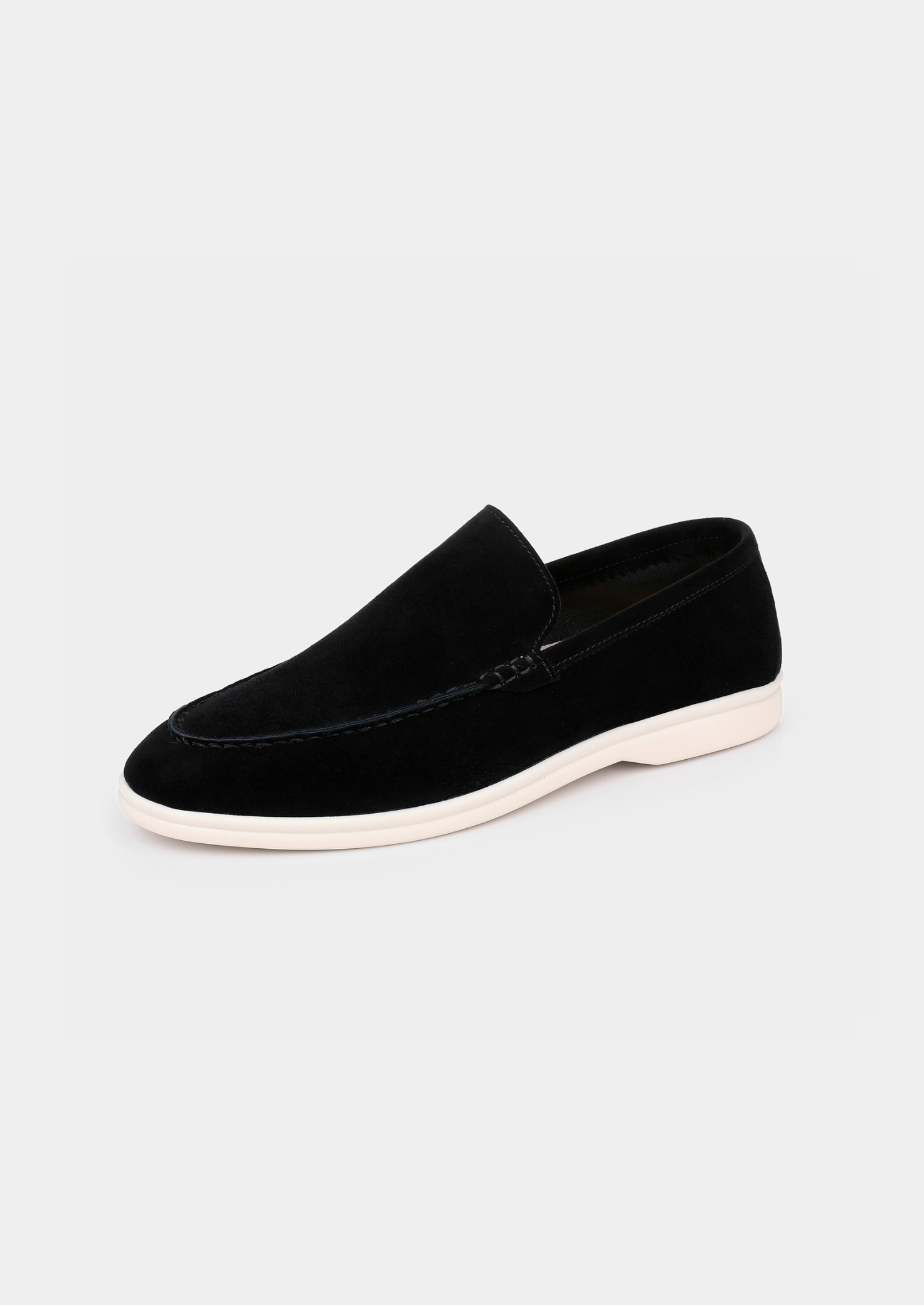 Herren Loafer Schwarz - Wildleder Slipper mit Gummisohle