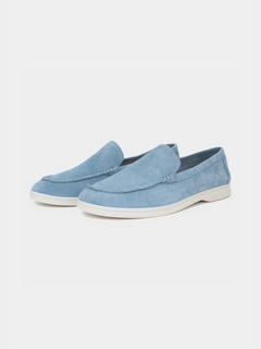 Herren Loafer - Babyblau aus Velours-Optik