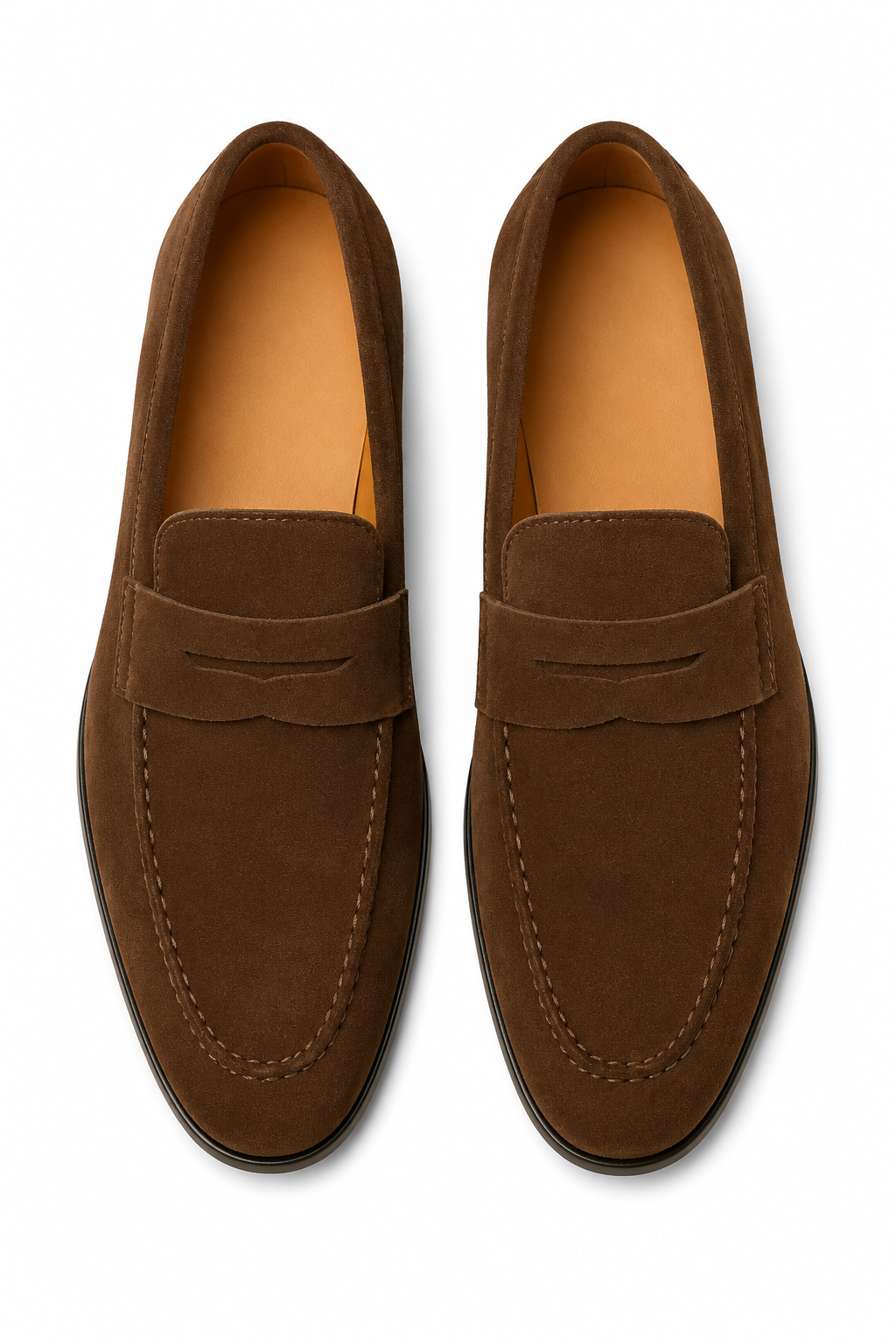 Herren Penny Loafer Braun – Velours-Optik