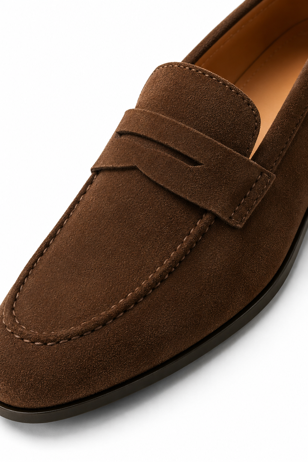 Herren Penny Loafer Braun – Velours-Optik