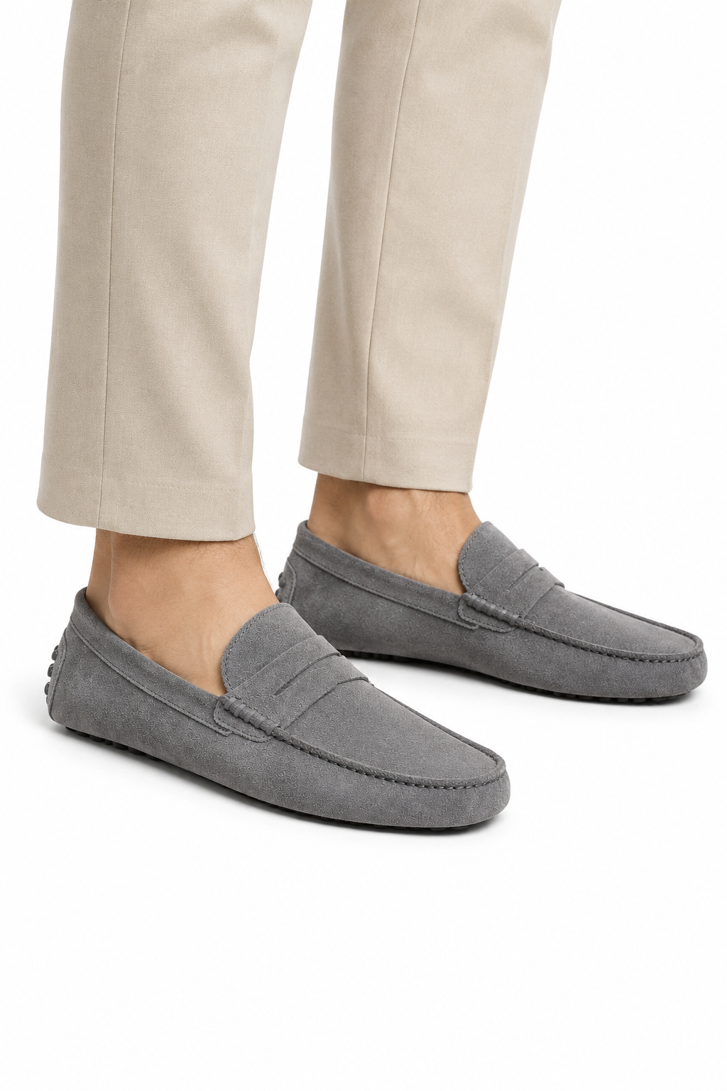 Herren Driver Mokassins Grau – Penny-Design