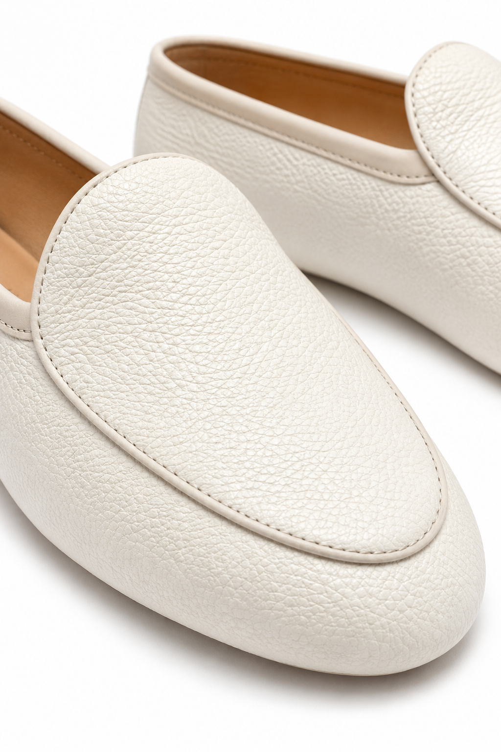 Herren Loafer Weiß – Strukturierte Leder-Optik