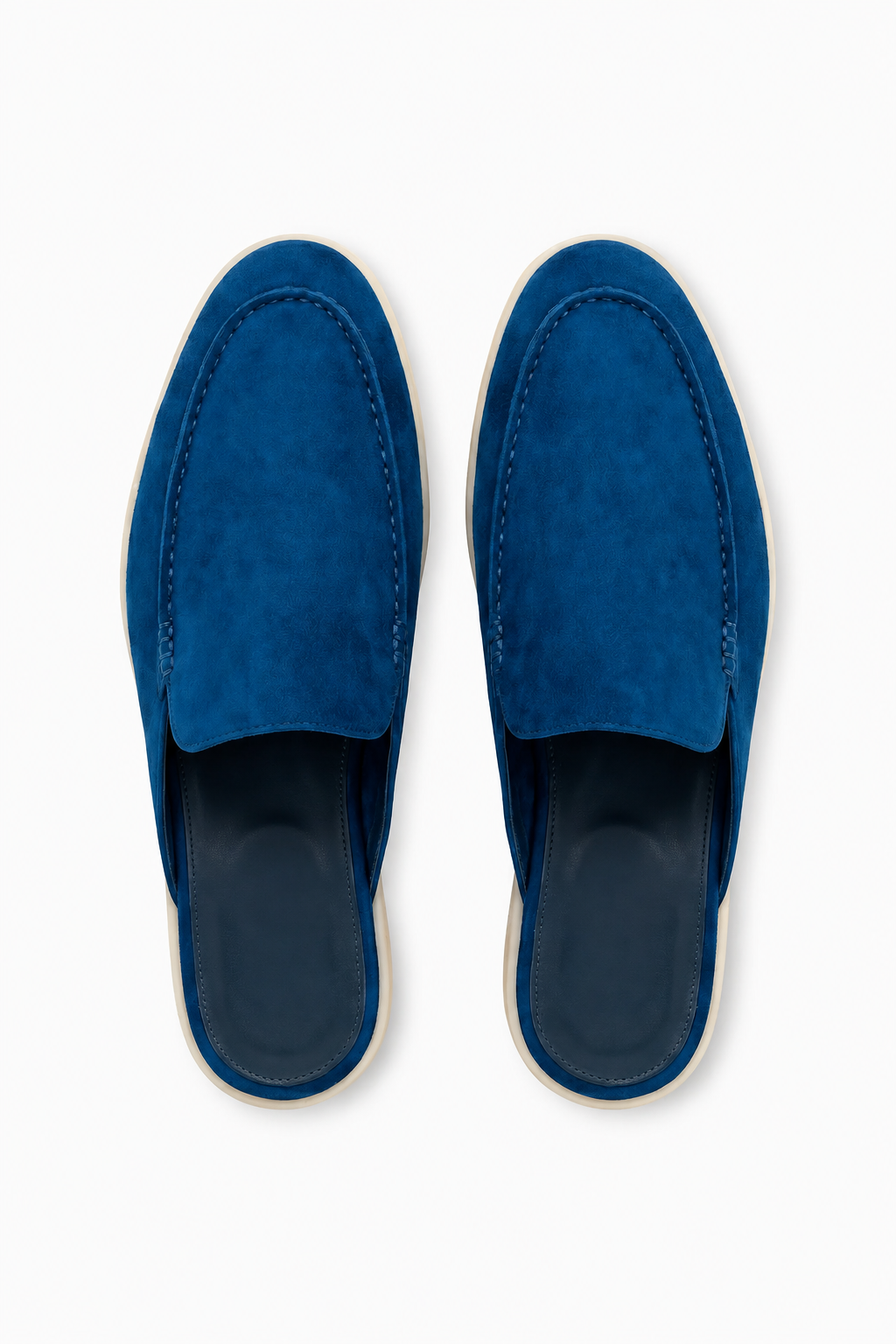 Herren Slipper Mule aus Wildleder Marineblau - Elegant