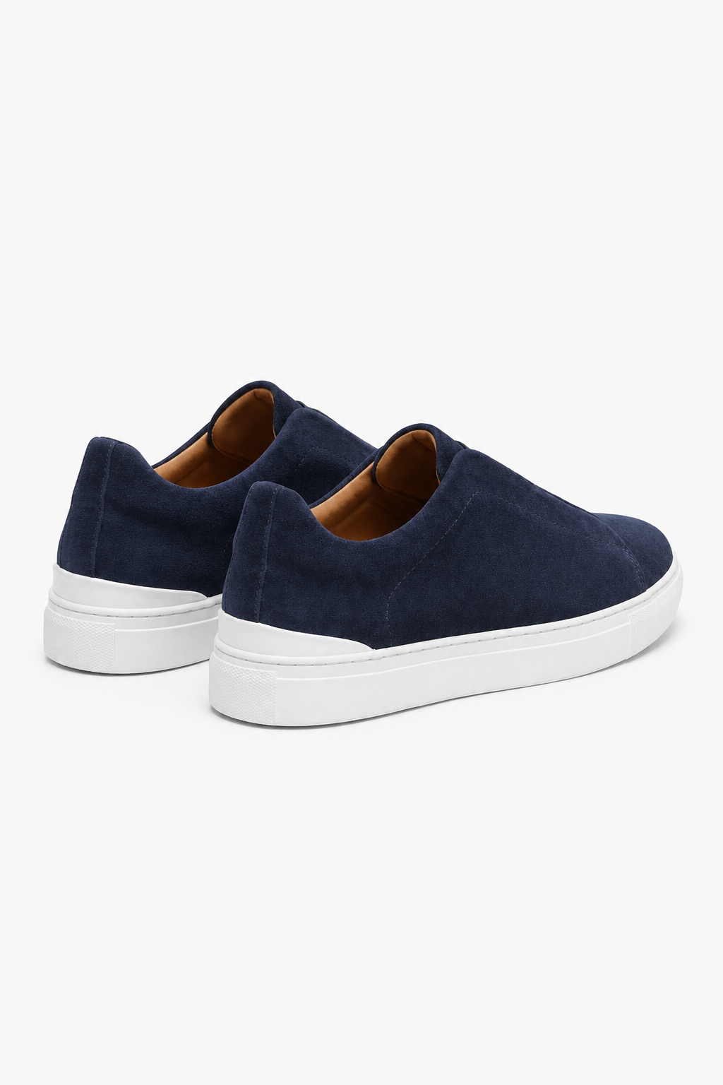 Herren Slip-On Sneaker in Marineblau mit weißer Kontrastsohle