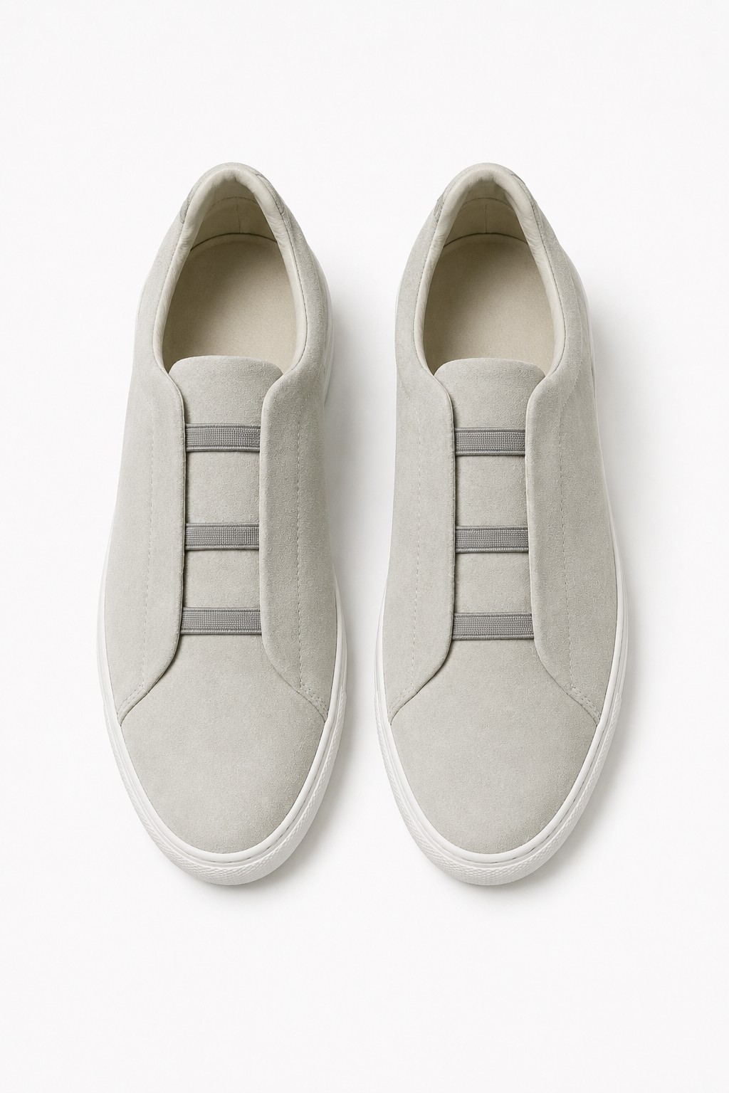 Herren Slip-On Sneaker in Grau mit weißer Kontrastsohle