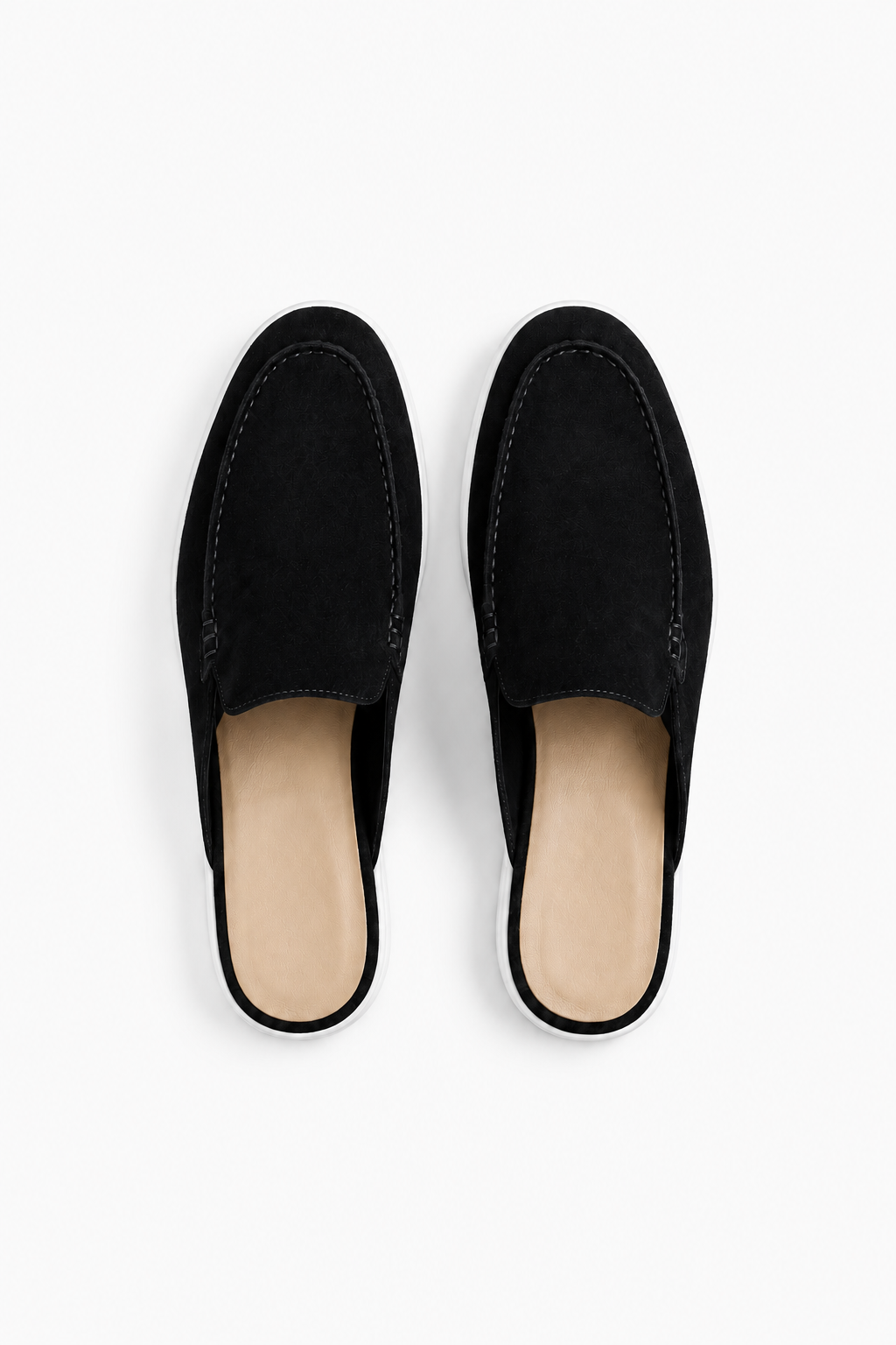 Mule Loafer til Mænd i Sort - Komfortabel Slip-On Sko med Åben Hæl - - Sko