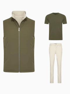 Outfit-Set Herren – Olive Grove & Soft Sand (mit T-Shirt)