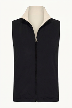 Wendbare Steppweste Herren - Onyxschwarz & Sandbeige