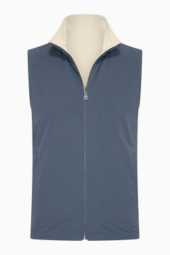 Wendbare Steppweste Herren - Stahlblau & Sandbeige