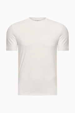 T-Shirt Herren Baumwolle Rundhals Kurzarm Ivory White