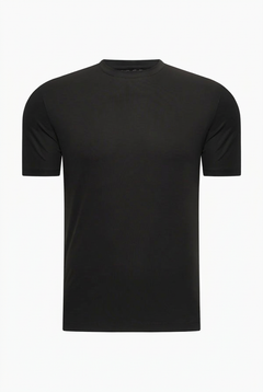 T-Shirt Herren Baumwolle Rundhals Kurzarm Onyx Black