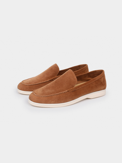 Herren Loafer - Stilvolle Wildleder Slipper in Karamell