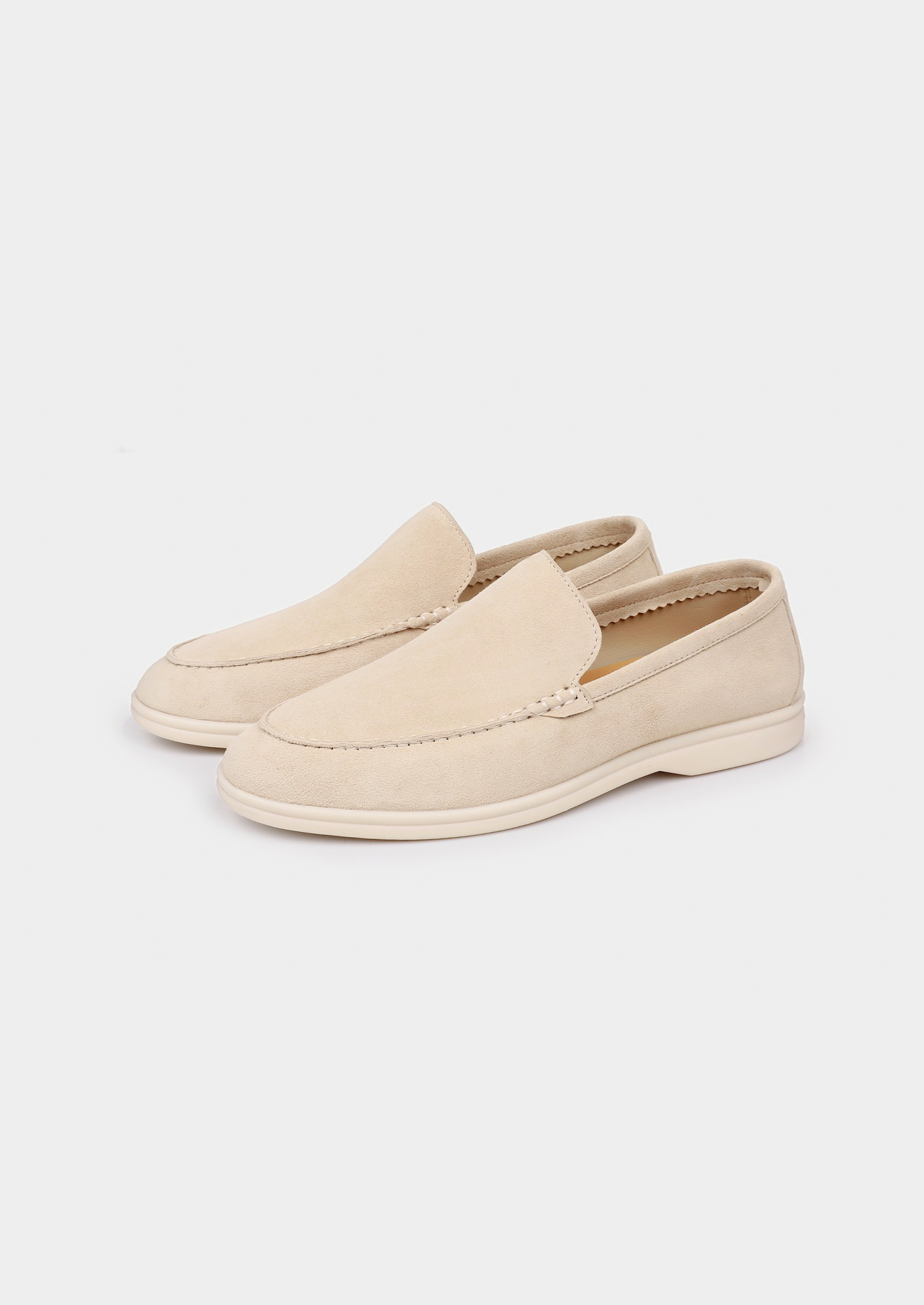 Herren Loafer Elfenbein - Wildleder Slipper für Männer