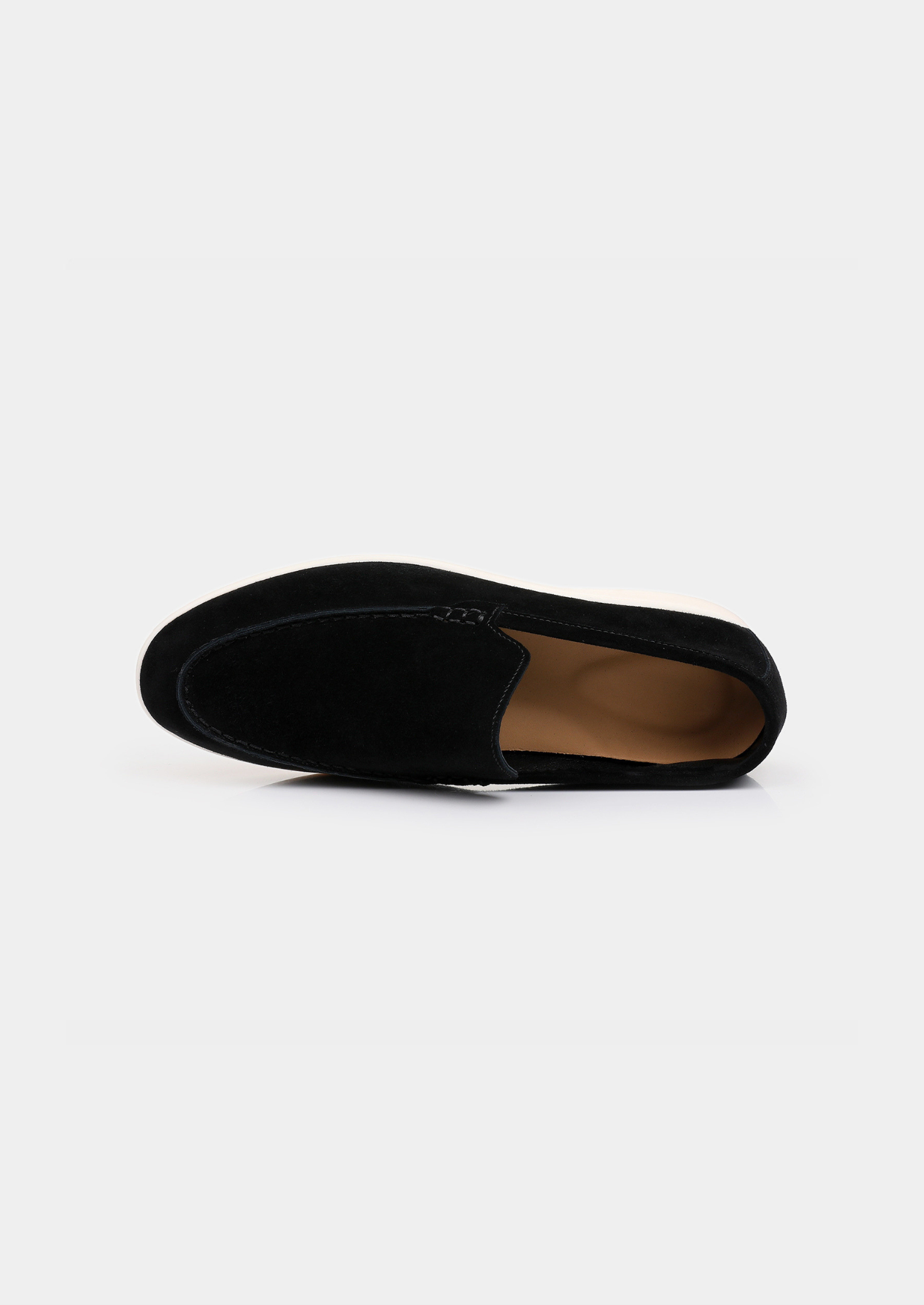 Herren Loafer Schwarz - Wildleder Slipper mit Gummisohle