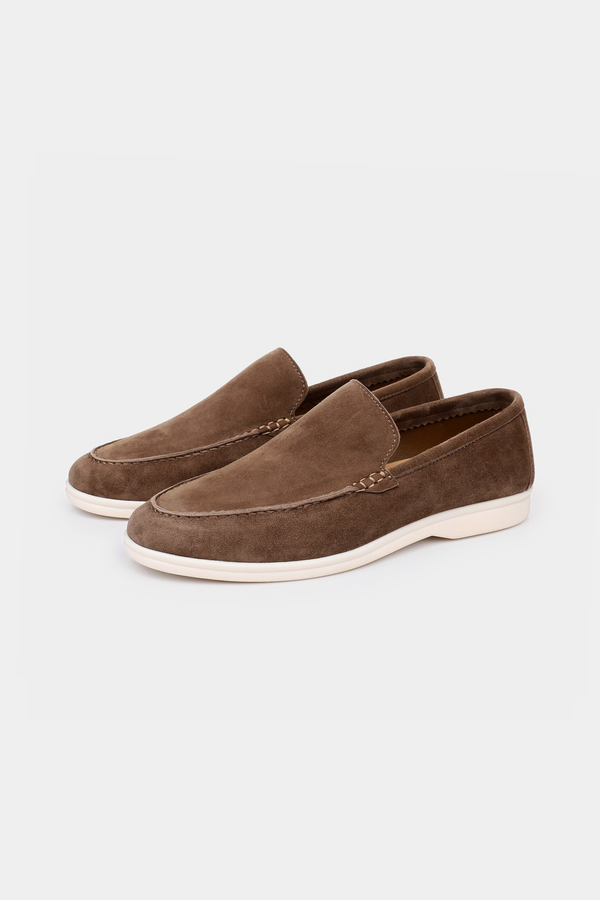 Herren Loafer Lichtbraun - Edle Wildleder Slipper