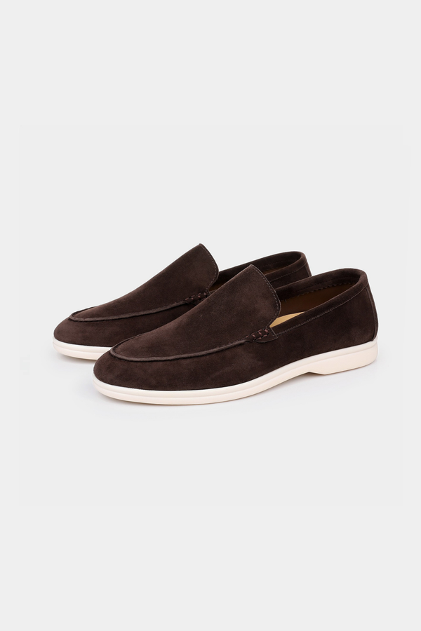 Herren Loafer aus Velours-Optik - Coffee