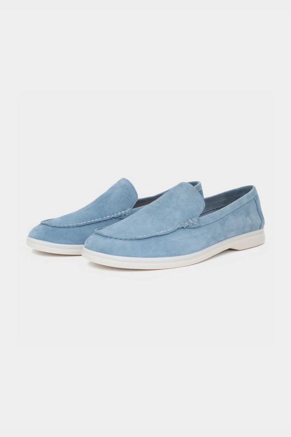 Herren Loafer - Babyblau aus Velours-Optik