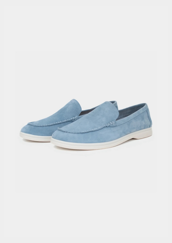 Herren Loafer - Babyblau aus Velours-Optik