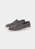 Herren Loafer Nebelgrau - Elegante Wildleder Slipper