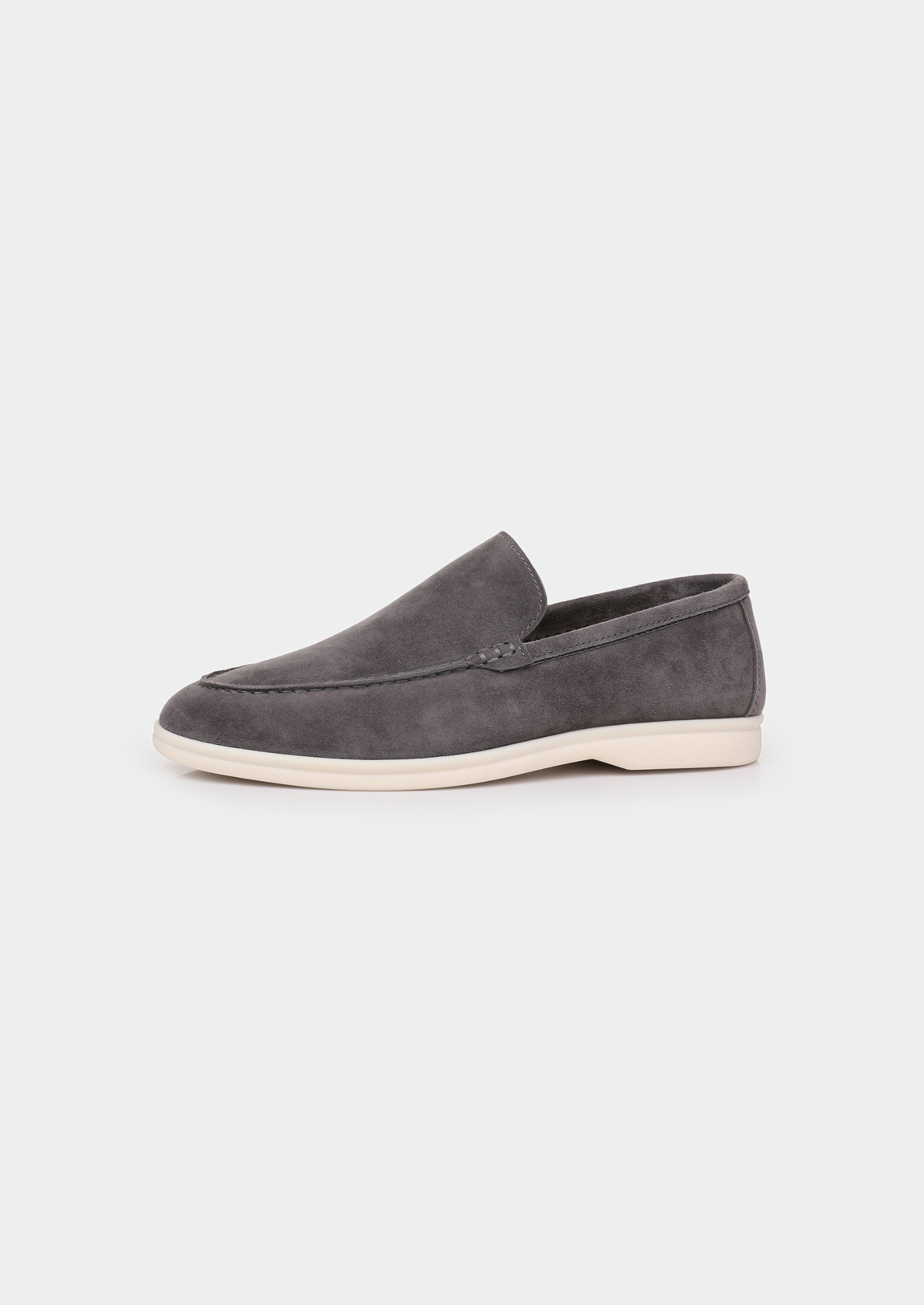 Herren Loafer Nebelgrau - Elegante Wildleder Slipper