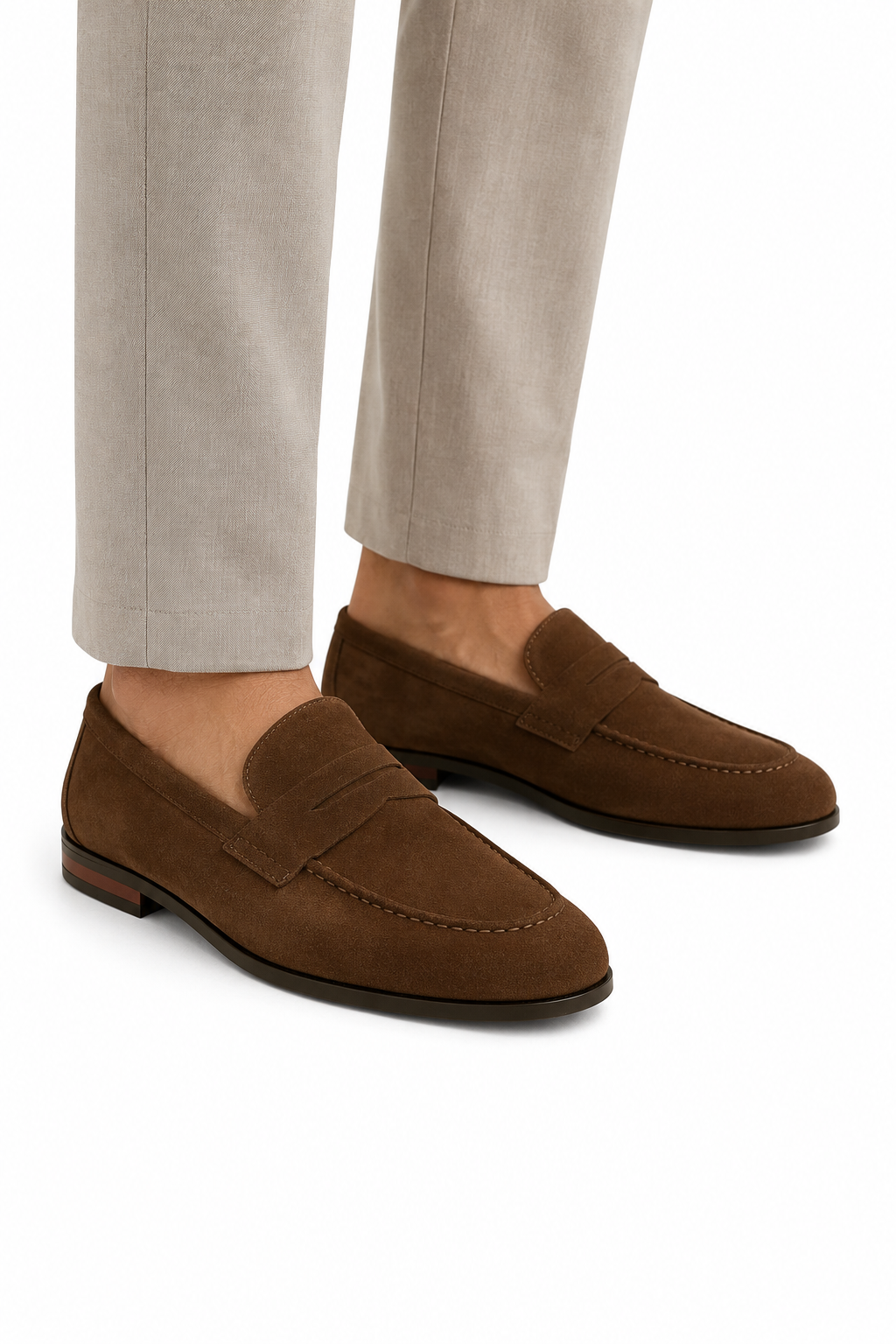Herren Penny Loafer Braun – Velours-Optik