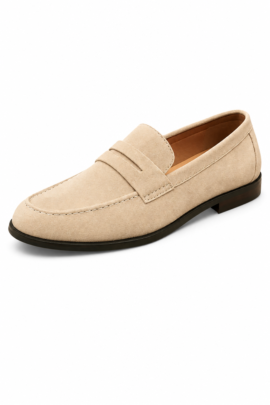 Herren Penny Loafer Beige – Velours-Optik