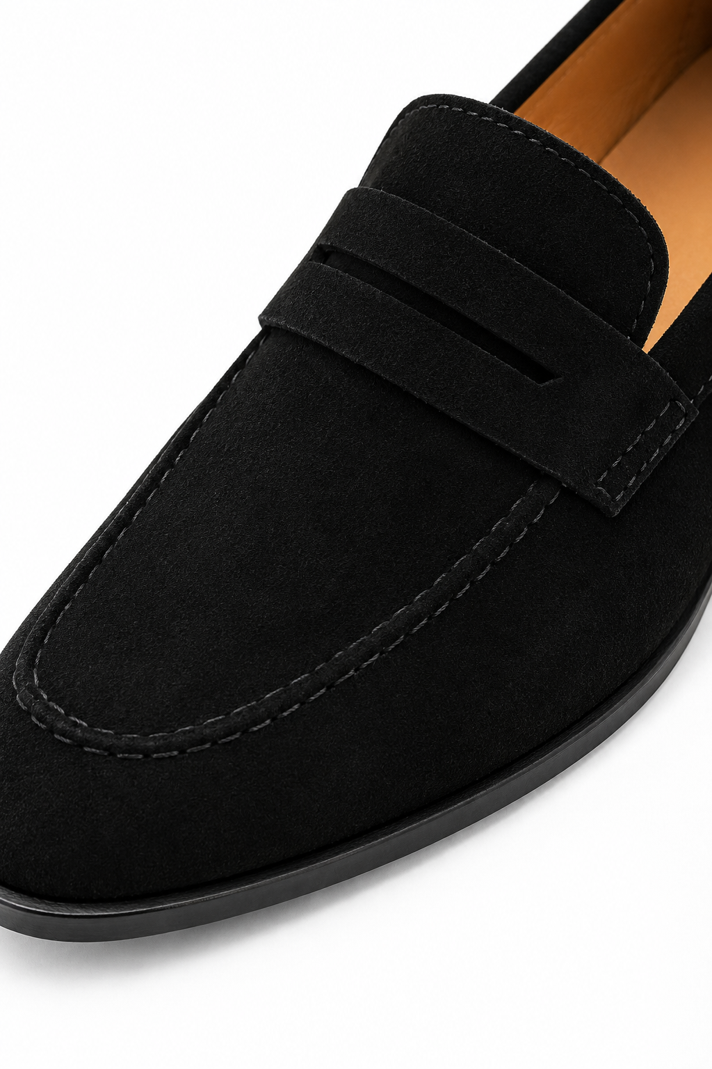 Herren Penny Loafer Schwarz – Velours-Optik