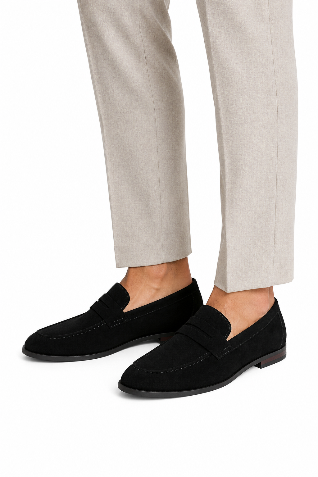 Herren Penny Loafer Schwarz – Velours-Optik