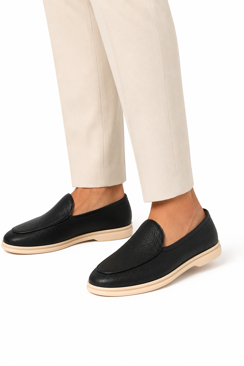 Herren Loafer Schwarz – Strukturierte Leder-Optik