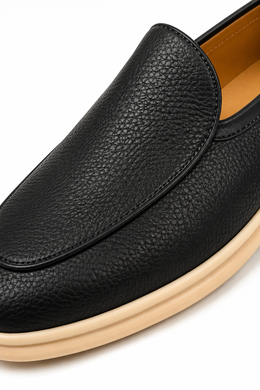 Herren Loafer Schwarz – Strukturierte Leder-Optik