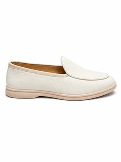 Herren Loafer Weiß – Strukturierte Leder-Optik
