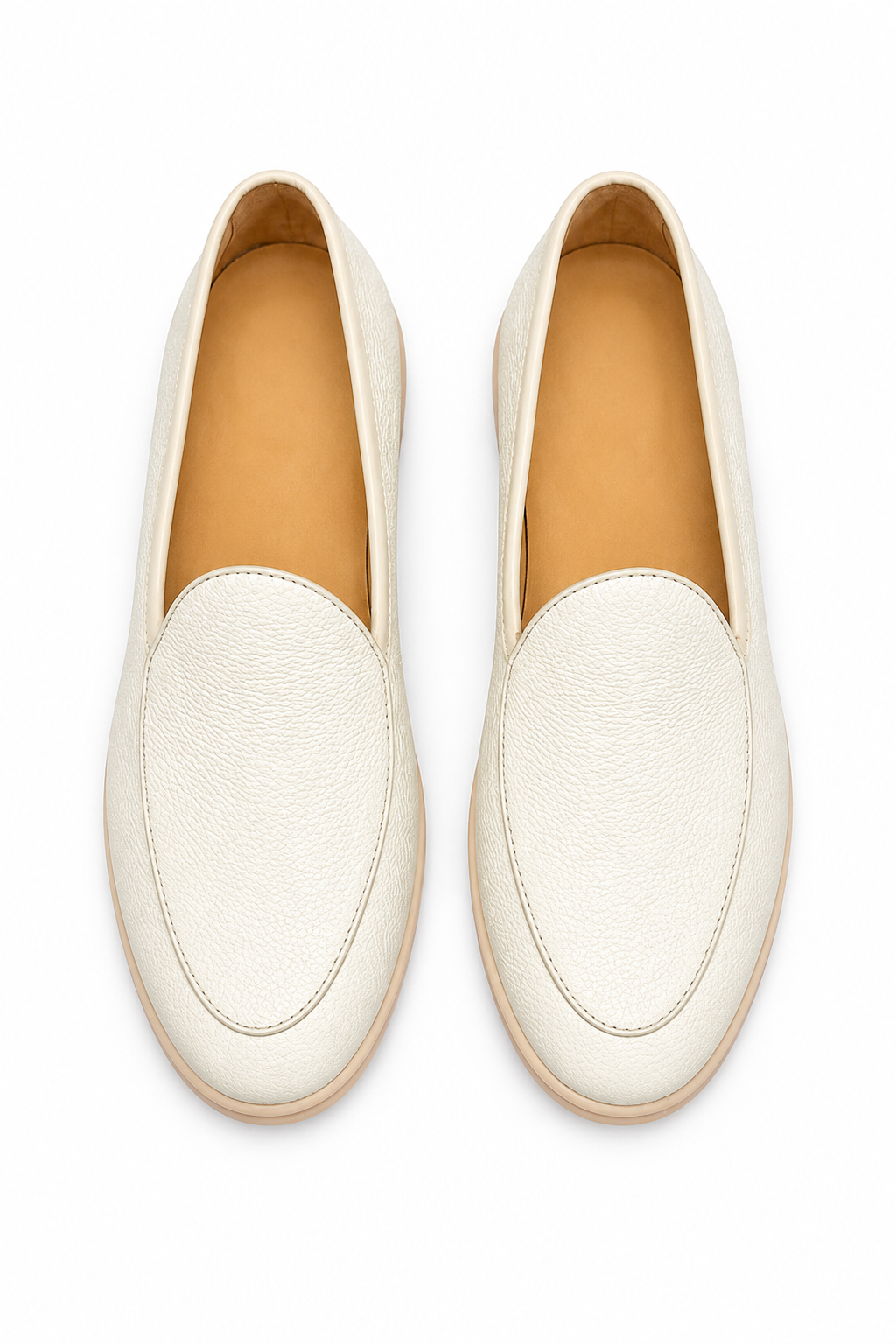 Herren Loafer Weiß – Strukturierte Leder-Optik