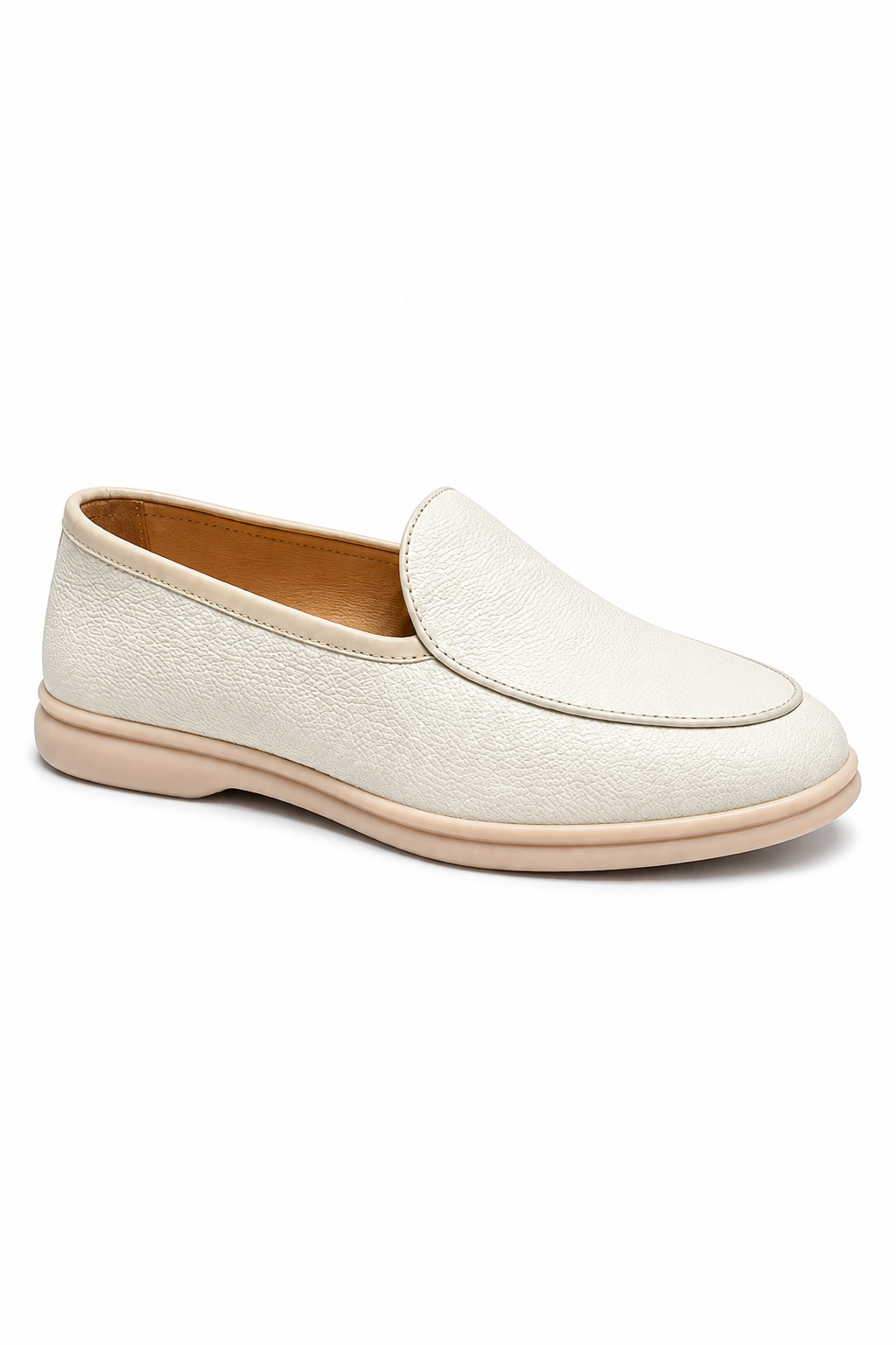 Herren Loafer Weiß – Strukturierte Leder-Optik