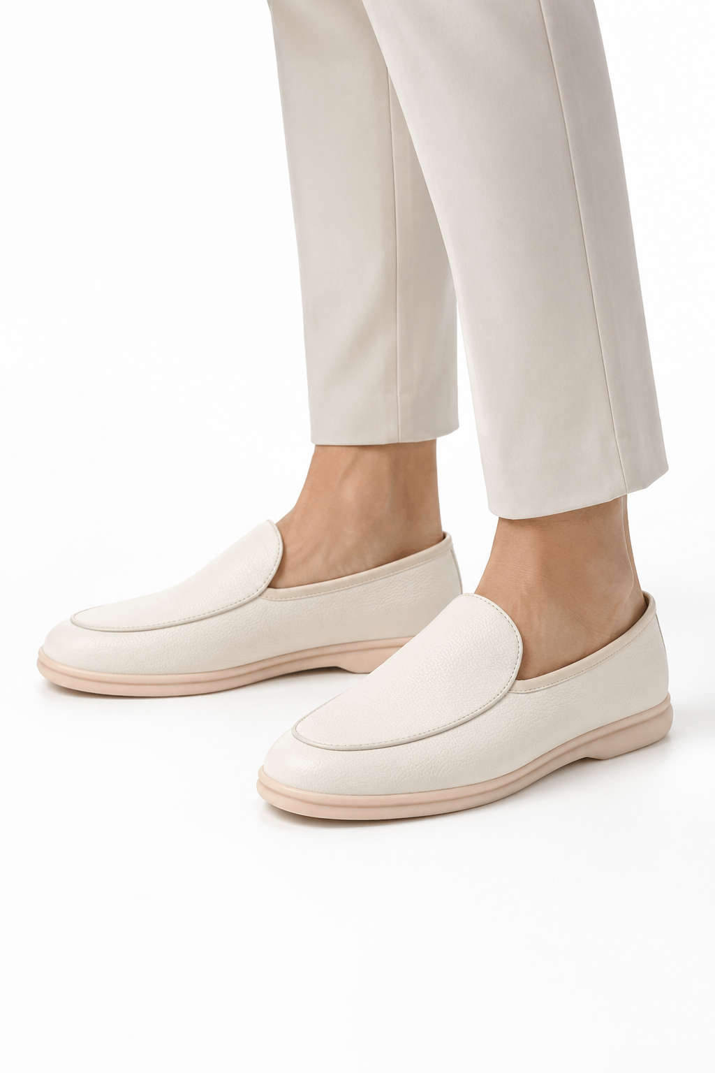 Herren Loafer Weiß – Strukturierte Leder-Optik