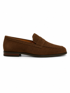 Herren Penny Loafer Braun – Velours-Optik
