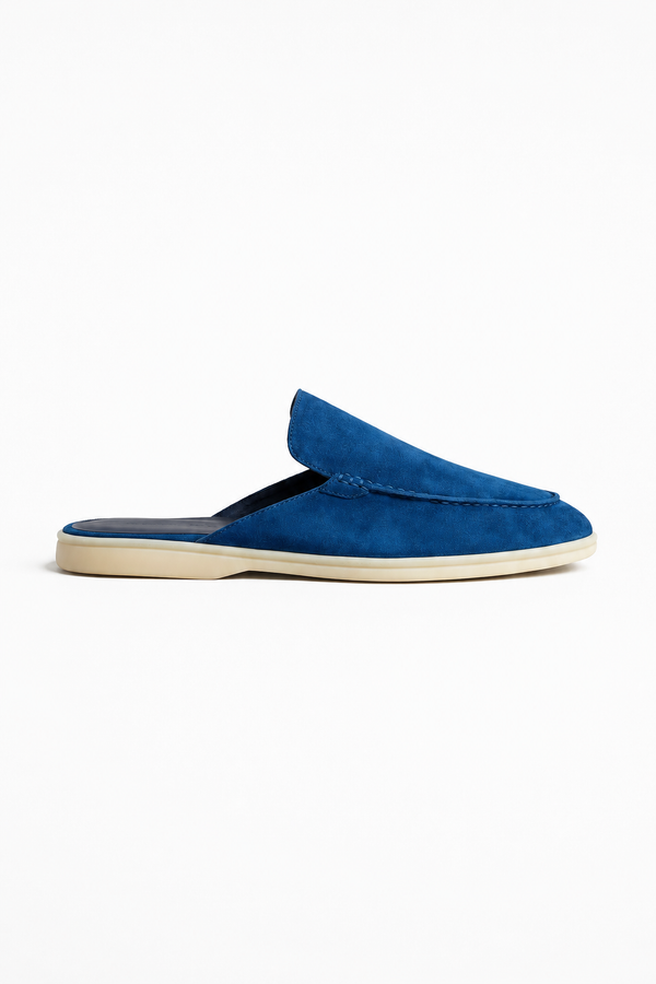 Herren Slipper Mule aus Wildleder Marineblau - Elegant