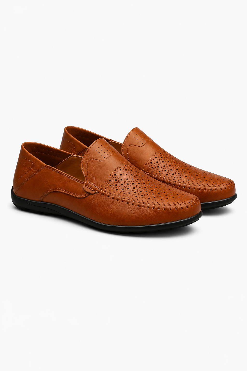 Herren Loafer aus Echtleder in Braun – Atmungsaktive Slip-On Sommerschuhe