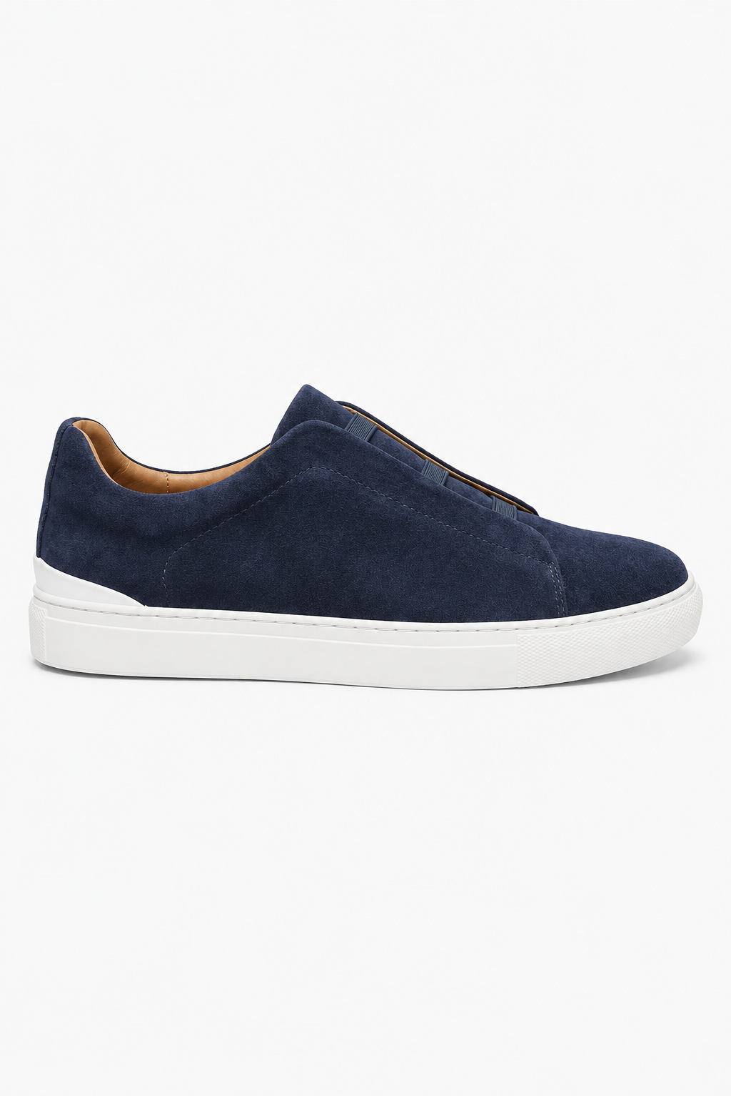 Herren Slip-On Sneaker in Marineblau mit weißer Kontrastsohle