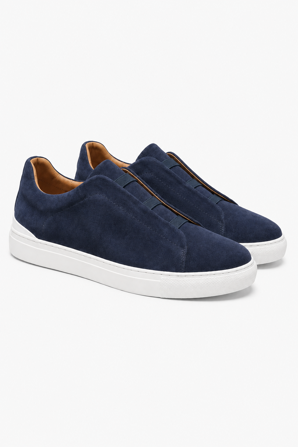 Herren Slip-On Sneaker in Marineblau mit weißer Kontrastsohle