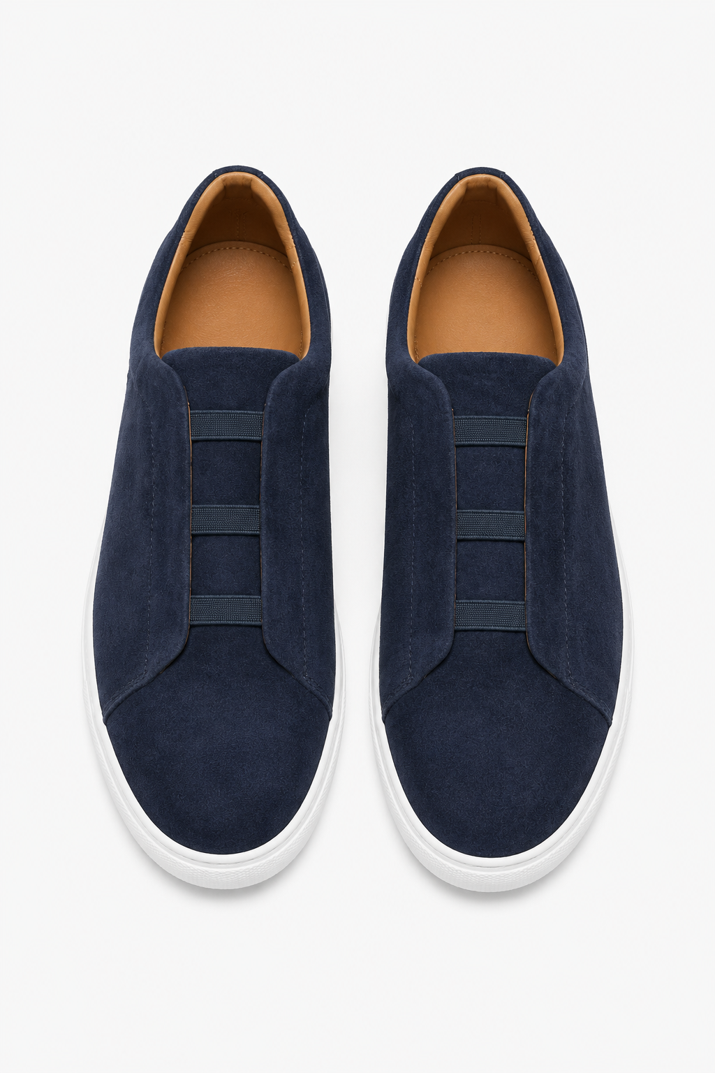 Herren Slip-On Sneaker in Marineblau mit weißer Kontrastsohle