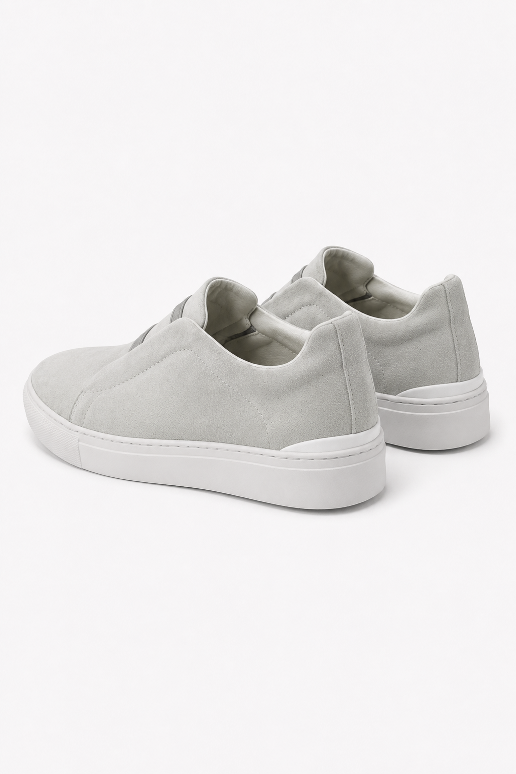 Herren Slip-On Sneaker in Grau mit weißer Kontrastsohle