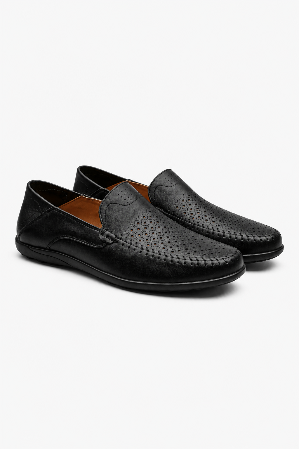 Herren Loafer aus Echtleder in Schwarz – Atmungsaktive Slip-On Sommerschuhe