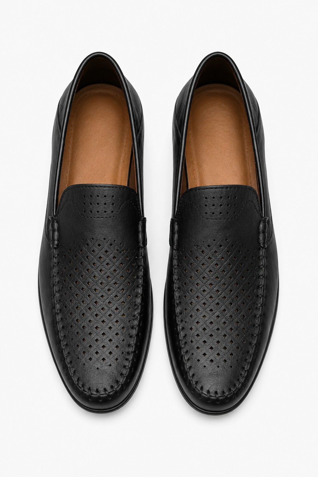 Herren Loafer aus Echtleder in Schwarz – Atmungsaktive Slip-On Sommerschuhe