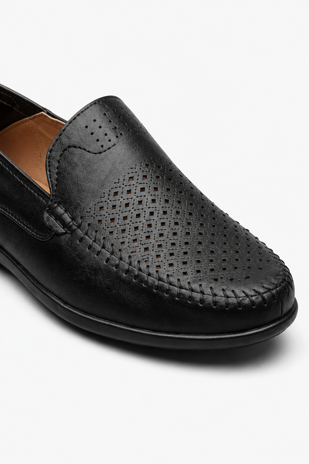 Herren Loafer aus Echtleder in Schwarz – Atmungsaktive Slip-On Sommerschuhe