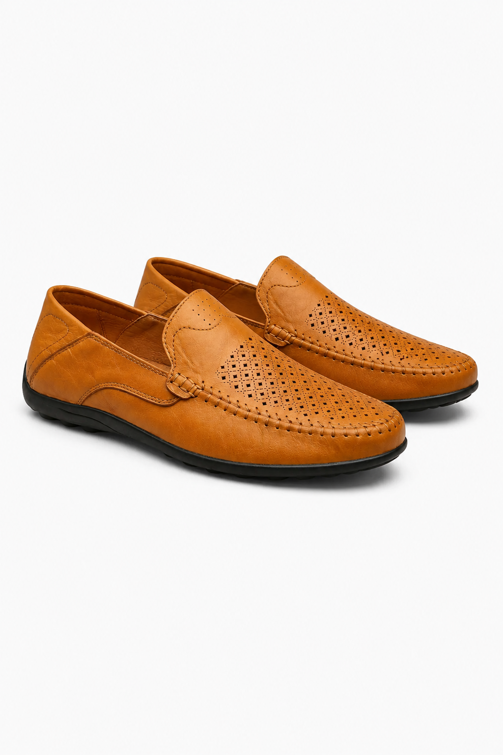 Herren Loafer aus Echtleder in Tan – Atmungsaktive Slip-On Sommerschuhe