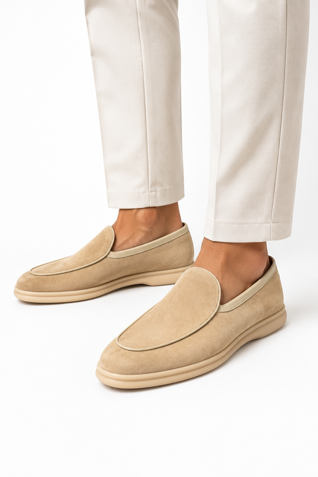 Herren Loafer Khaki – Velours-Optik