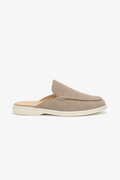 Herren Loafer Pantolette Sand - Wildleder-Optik, offene Ferse